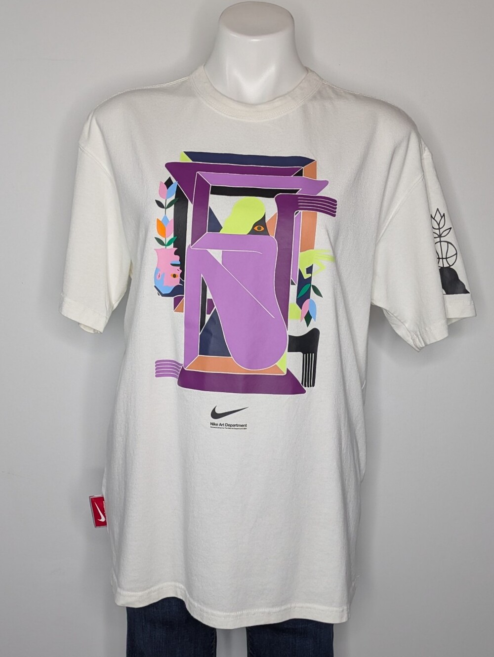 Nike Art Department The Nike Tee Purple Artsy Abstract Human Short Sleeve Tshirt